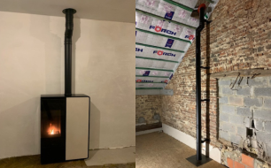 Installation poêle pellets Jolly Mec Idea