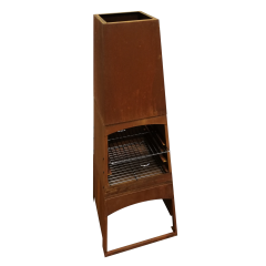 Foyer jardin a bois acier